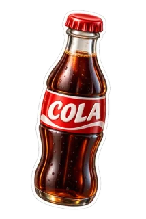3D cola sticker